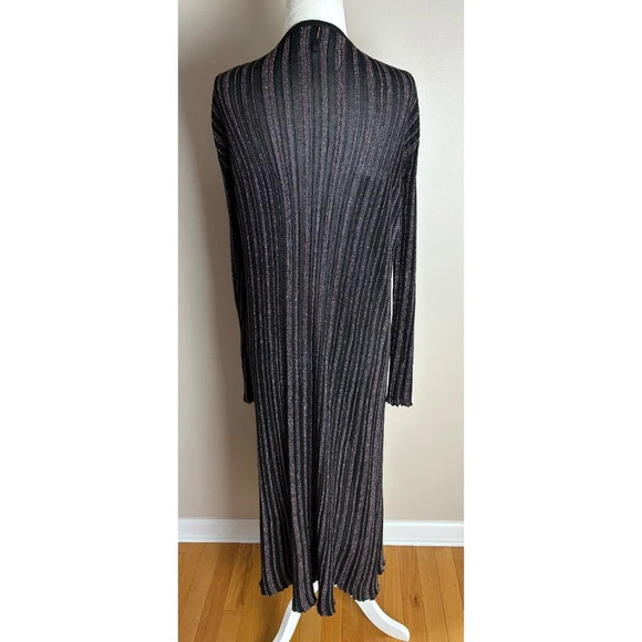 MISA Amberly Duster Cardigan in Purple Black Combo Metallic Size Small - Picture 5 of 13